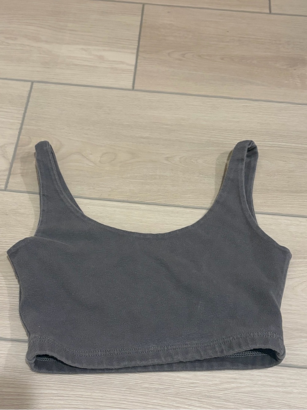 Brandy Melville Charcoal Gray Scoop Crop Tank